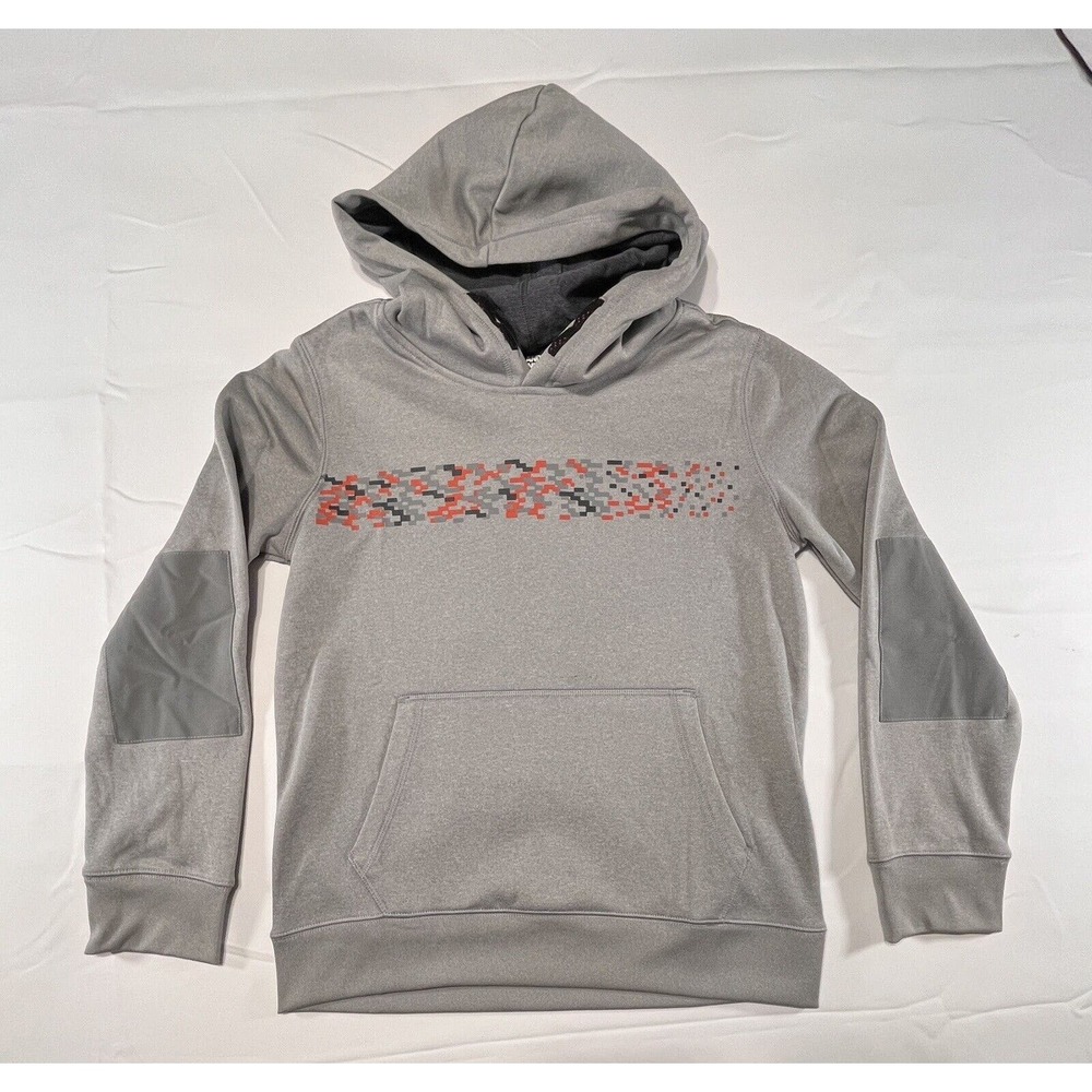 Land's End Boys ActiveTech Tricot Fleece Sweatshirt Sz Large 10 /12 Gray Hoodie